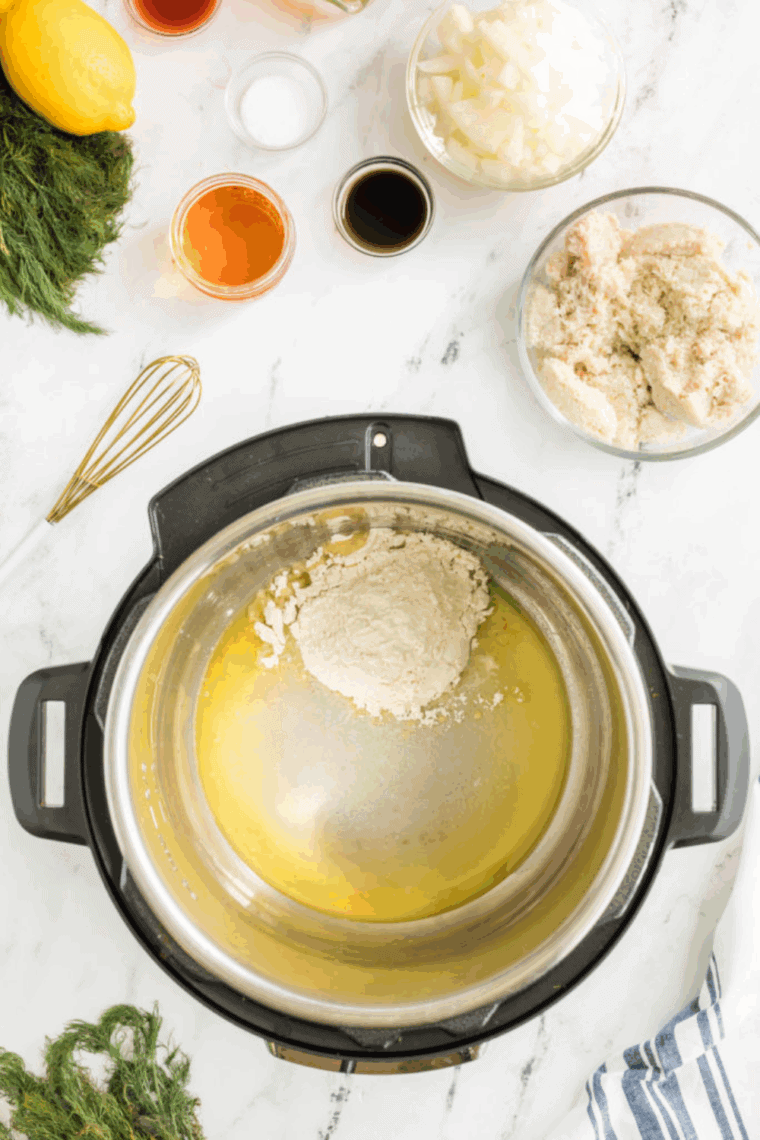 Melting butter and whisking in flour in an Instant Pot to make a roux