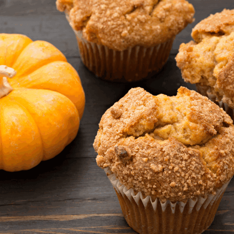 Air fryer pumpkin muffins, soft, moist, and spiced