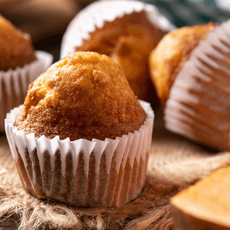 Air fryer pumpkin muffins, soft, moist, and spiced