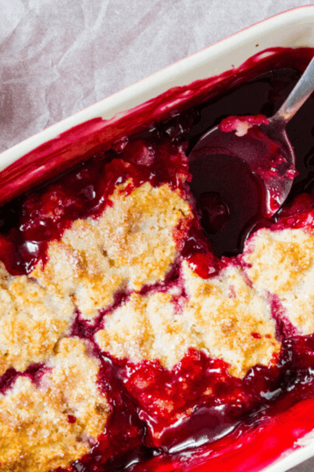 Make Easy Air Fryer Cherry Cobbler with juicy cherries and a golden, buttery topping for a quick, cozy dessert in just minutes.