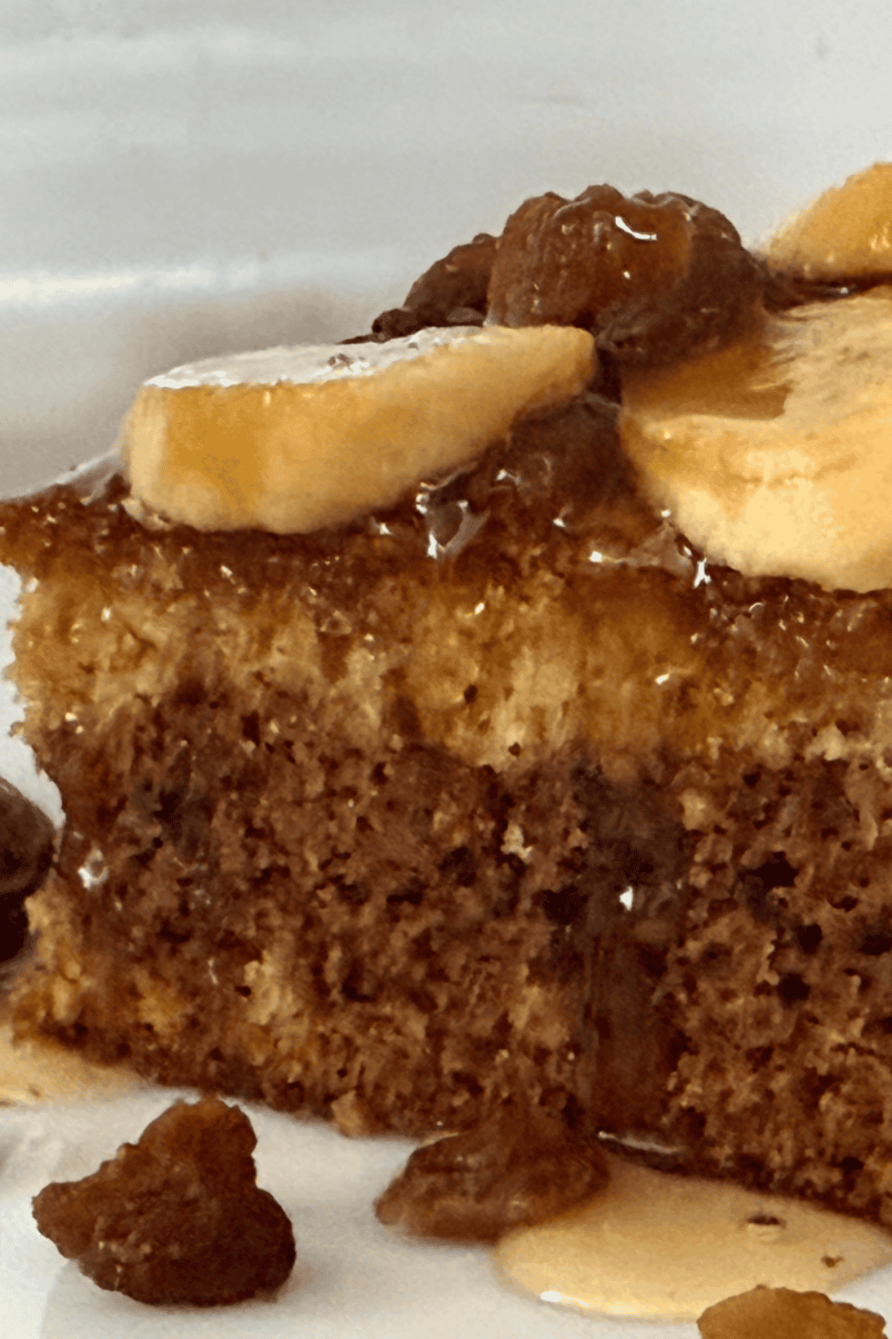 Close up of Air Fryer Date and Walnut Bread on kitchen table.