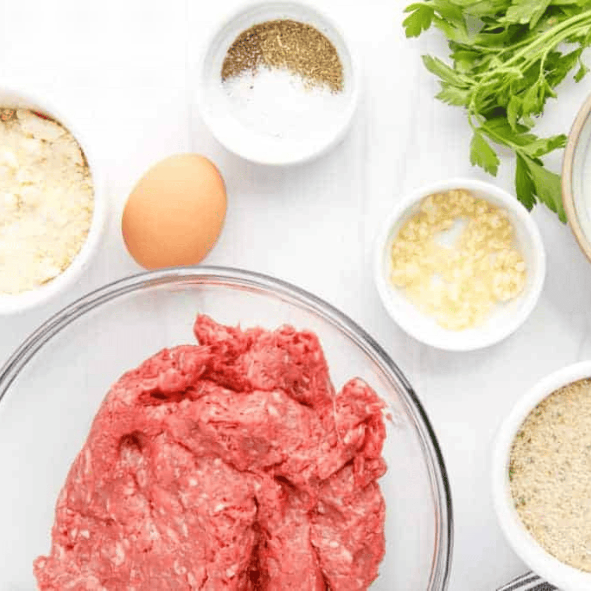 Ingredients needed for Easy Copycat Firehouse Subs Meatball Sub Recipe on kitchen table.