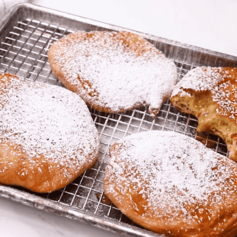 Freshly cooked Air Fryer Navajo Fry Bread served warm with a golden crispy texture on a plate.