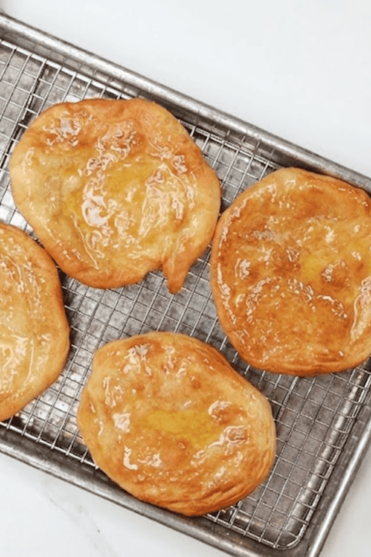 Finish air fryer fry bread with sweet or savory toppings for an easy snack or dessert.