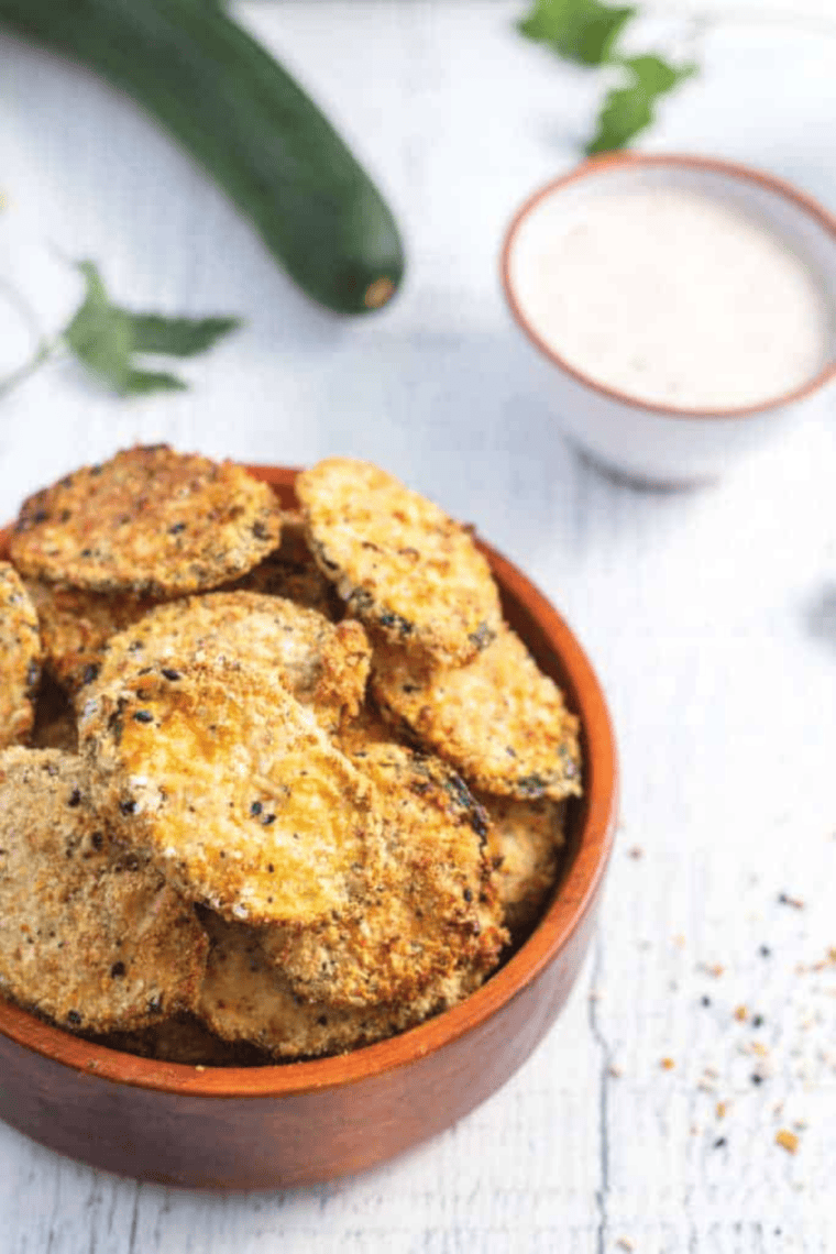 Easy Air Fryer Keto Zucchini Chips (Extra Crispy & Breaded)