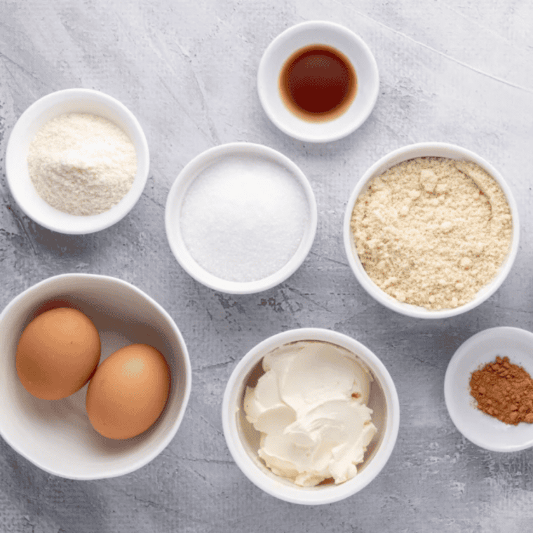 Ingredients needed for Easy Air Fryer Snickerdoodle Cookies on kitchen table.
