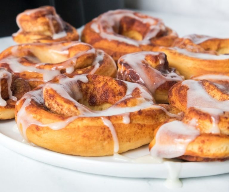 Air Fryer Cinnamon Roll Donuts Fork To Spoon