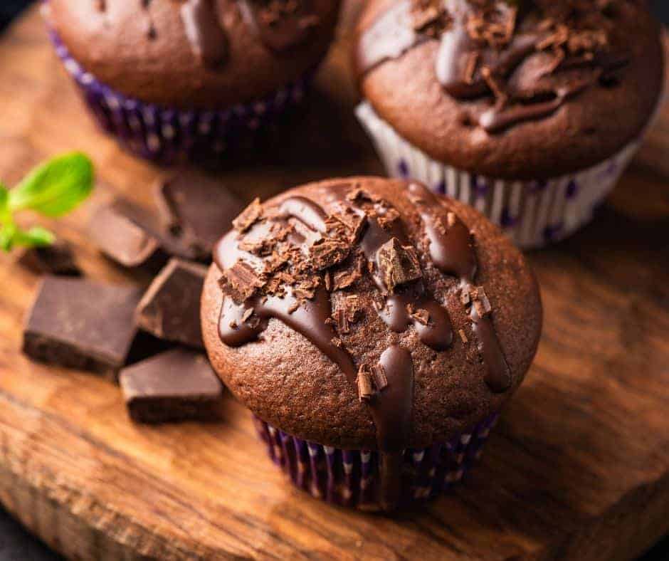 Air Fryer Double Chocolate Muffins
