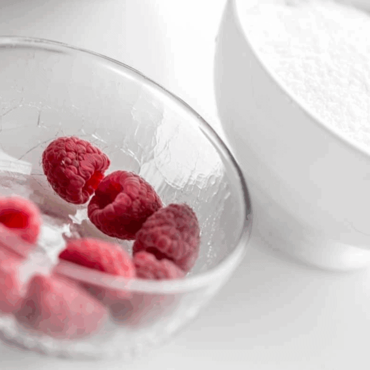 Ingredients needed for Air Fryer Raspberry Pie Bars on kitchen table.