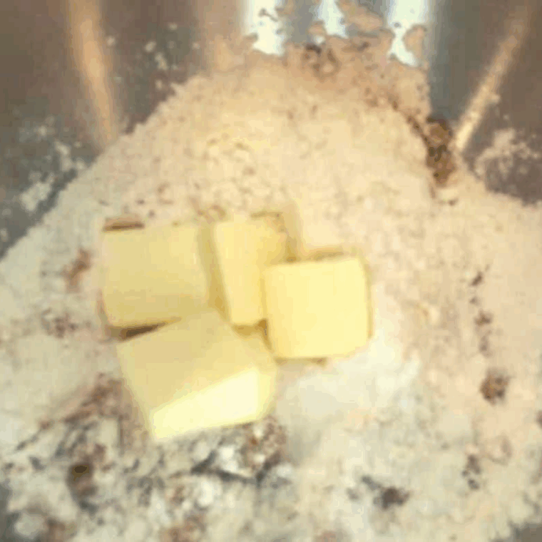 Blend the wet ingredients into the dry ingredients.