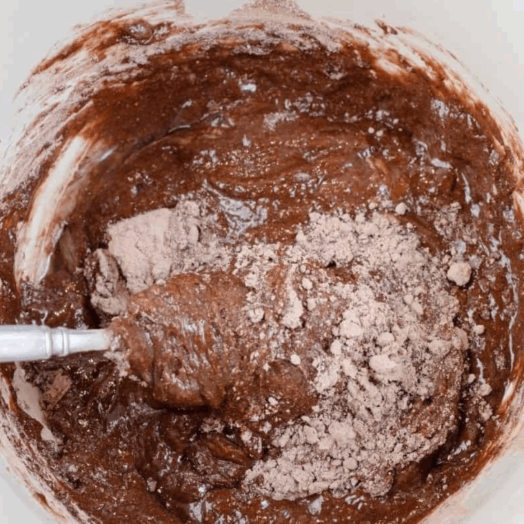 Prepare Chocolate Cake Mix Donuts in the mixing bowl.