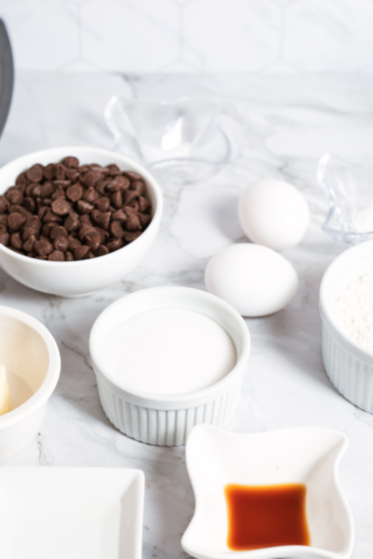 Ingredients Needed For Air Fryer Air Fryer Chocolate Brownies on kitchen table.