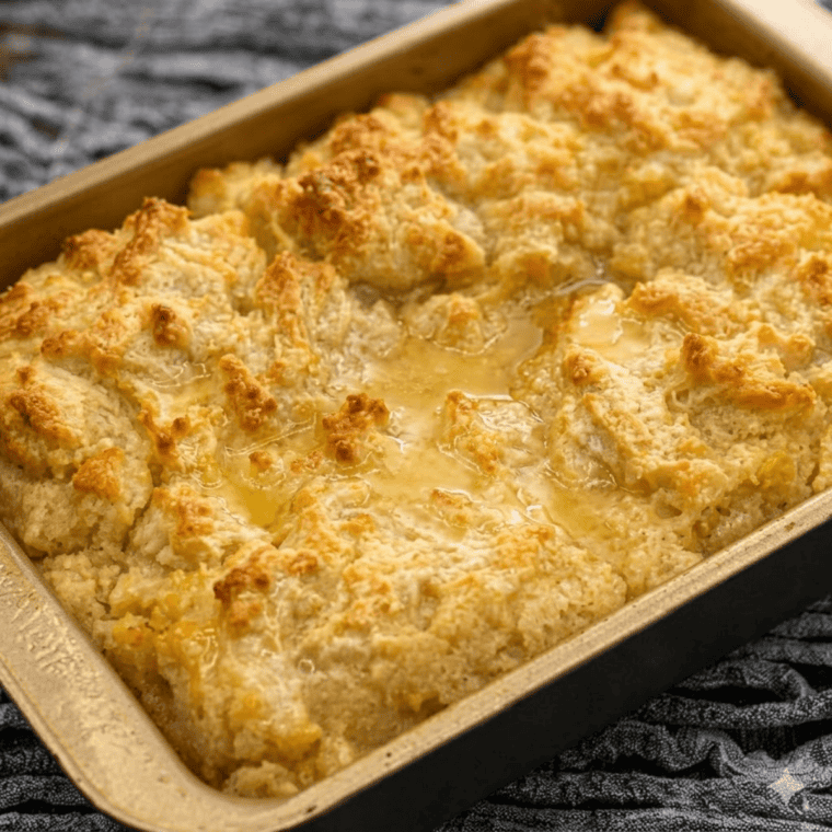 Warm butter swim biscuits brushed with melted butter, ready to serve