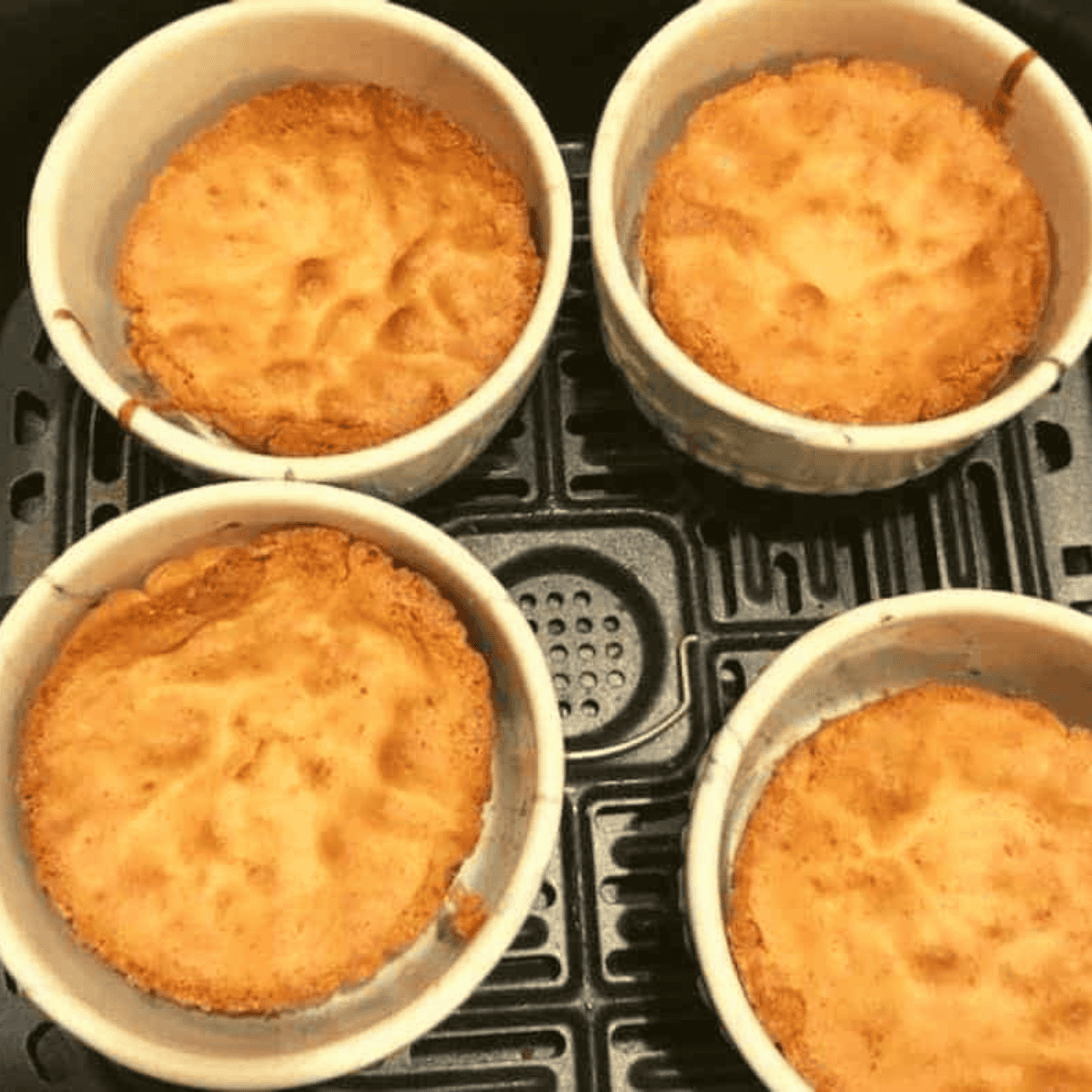 Air fryer cookie butter cakes fresh and golden brown