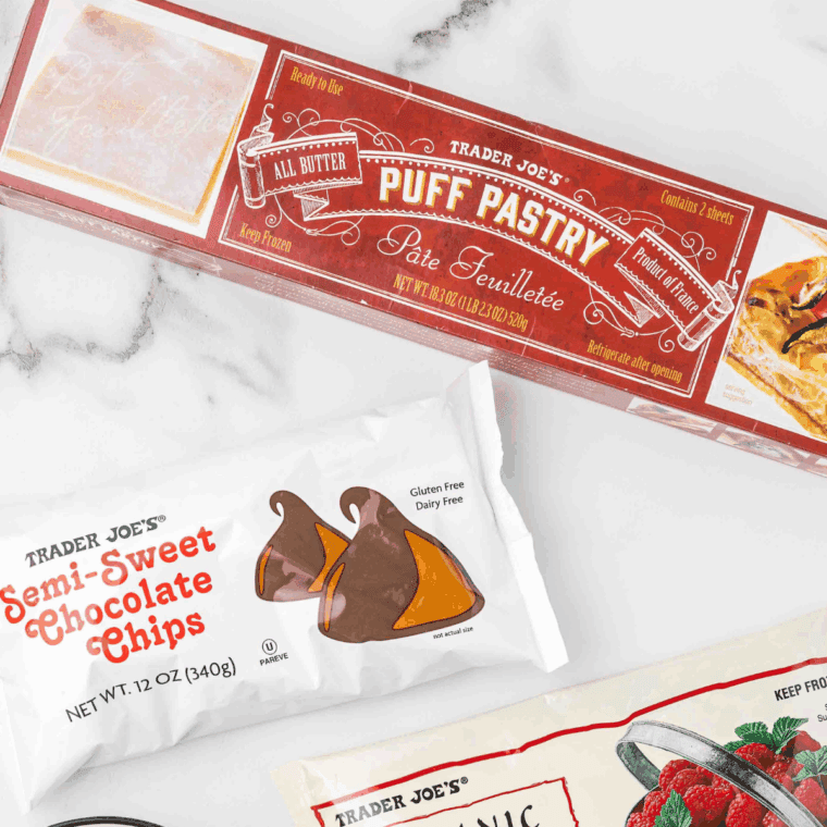 Ingredients needed for Easy Air Fryer Apple Pie Danish Twists on kitchen table.