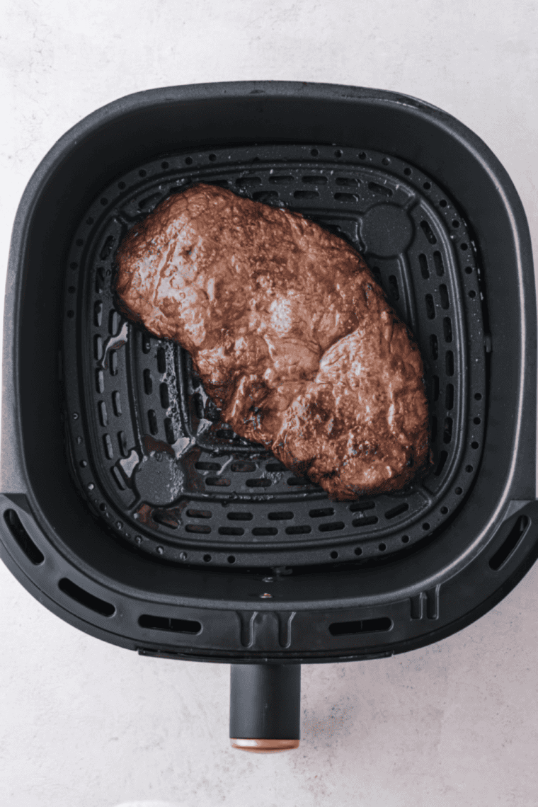 Air Fryer Sirloin Steak with a crispy crust and juicy, tender interior, cooked to perfection.