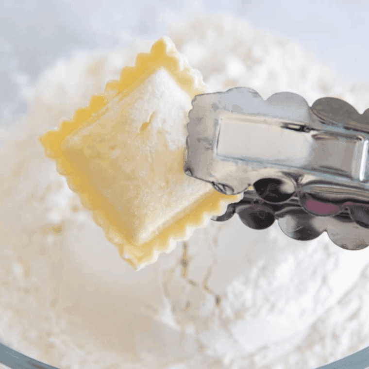 Dip the ravioli into the batter.