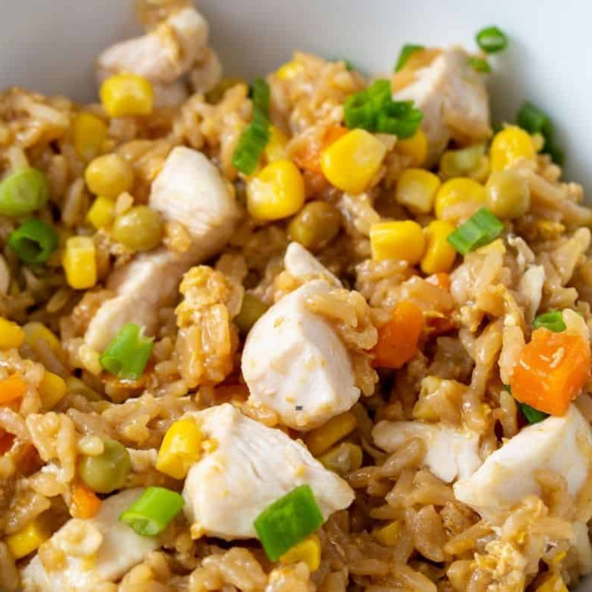 PF Chang&rsquo;s Chicken Fried Rice {Healthy Copycat Recipe}