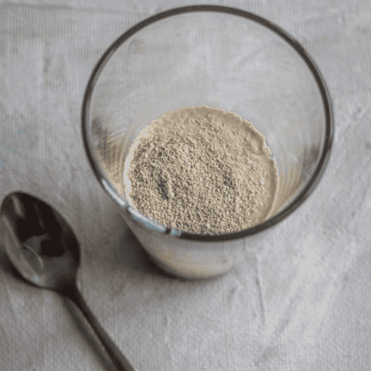 Add yeast to a small bowl.