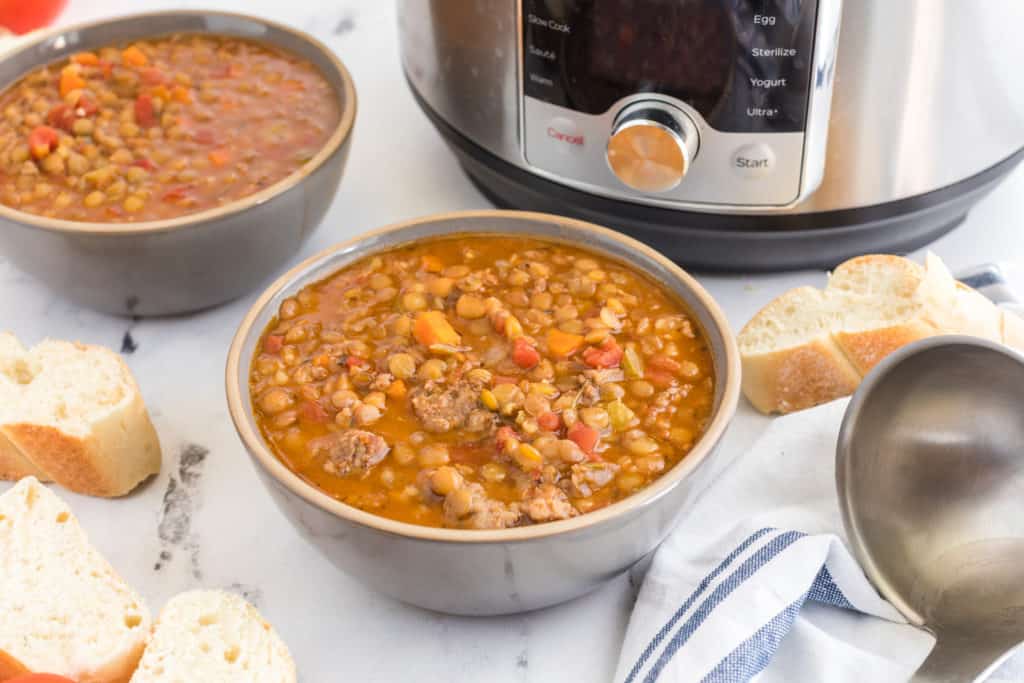Instant Pot Sausage and Lentil Soup