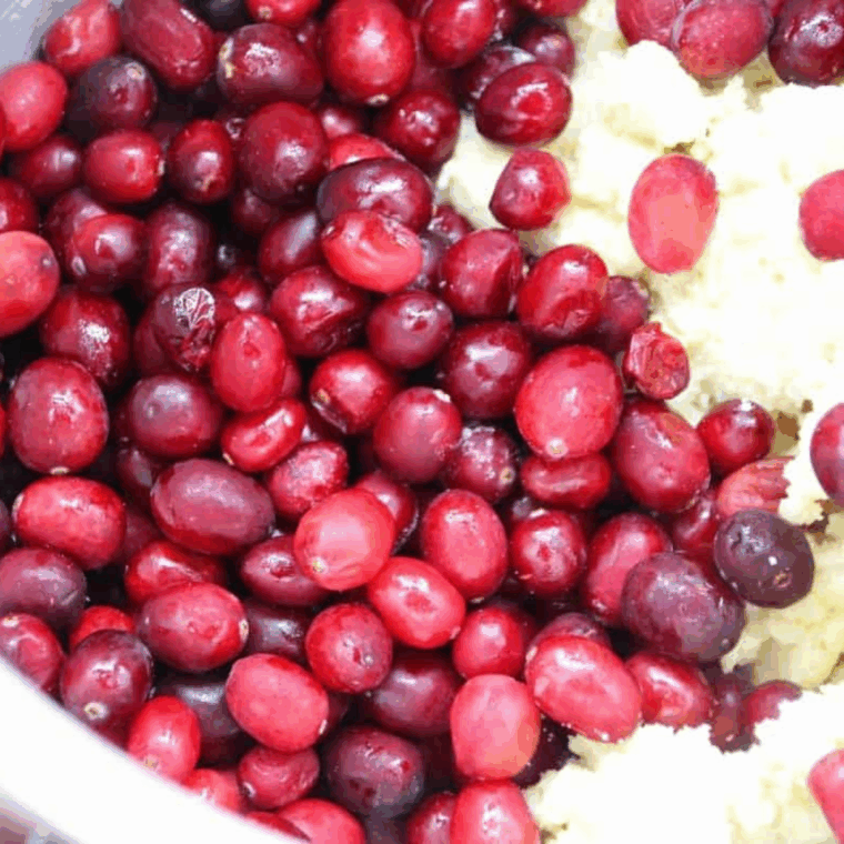 Fold in the cranberries.