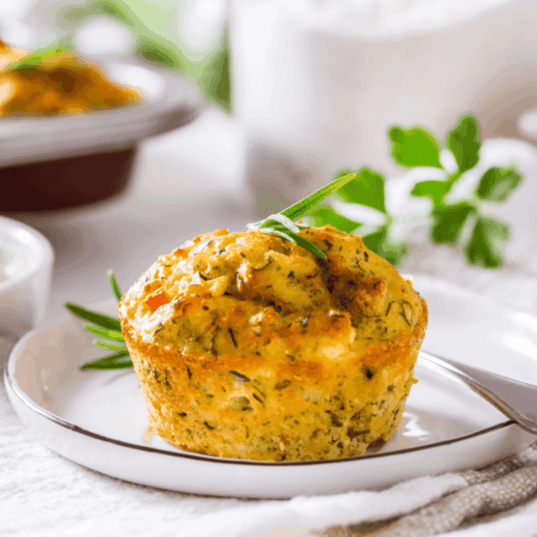 Golden, fluffy air fryer zucchini muffins with shredded zucchini and lightly sweet centers