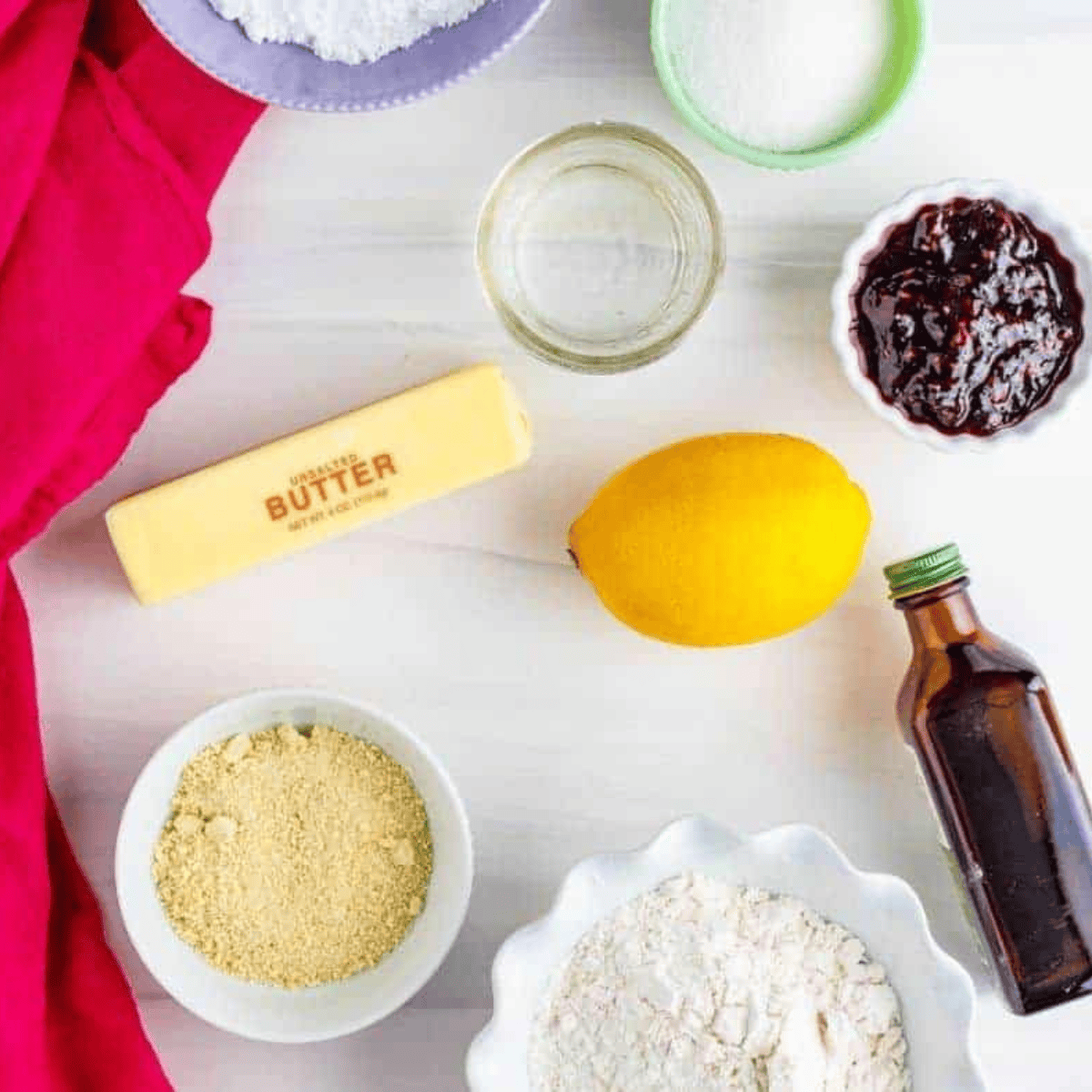 Ingredients needed for Subway Oatmeal Raisin Cookie Recipe on kitchen table.