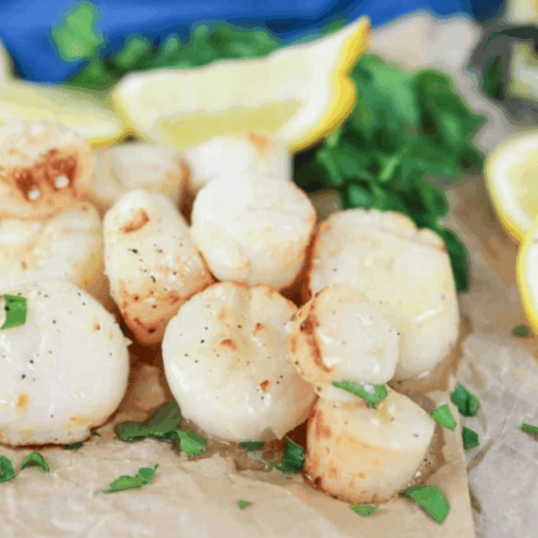 Air Fryer Garlic Butter Scallops