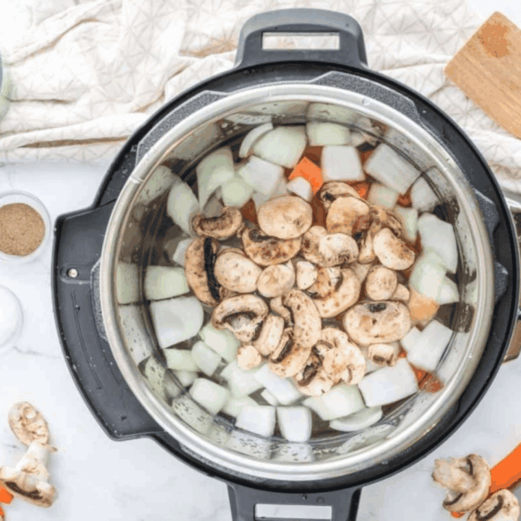 Place scraps in the Instant Pot bowl.