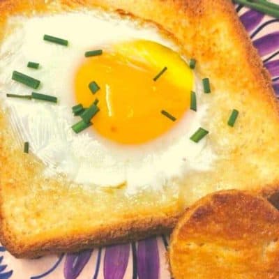 Air Fryer Eggs In A Basket Fork To Spoon