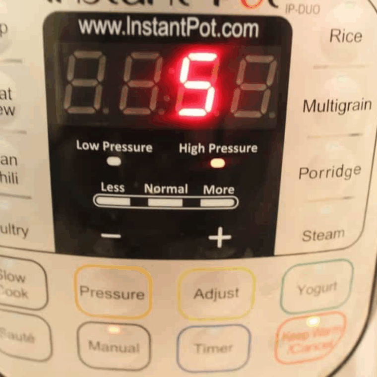 Set time and temperature for the Instant Pot.