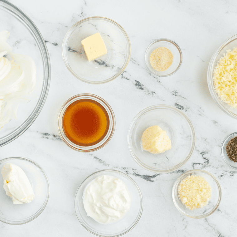 Ingredients needed for Lawson's Chip Dip (Best Copy-cat Recipe) on kitchen table.