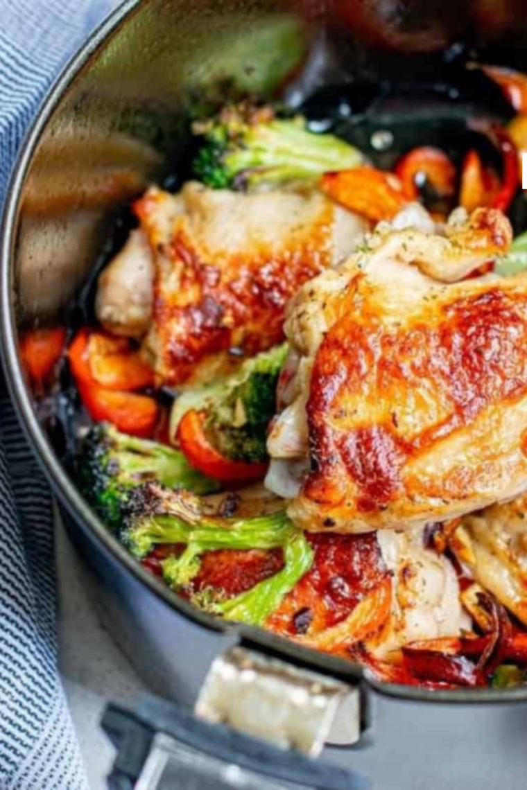 Air Fryer Chicken Thighs And Vegetables