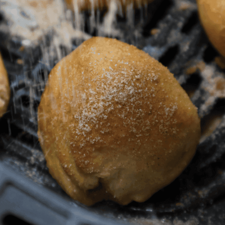 air fryer hocus pocus buns with cinnamon sugar topping