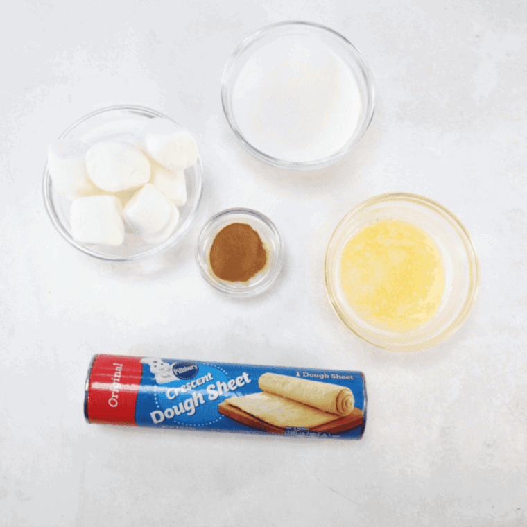 Ingredients needed for Easy Air Fryer Hocus Pocus Buns on kitchen table.
