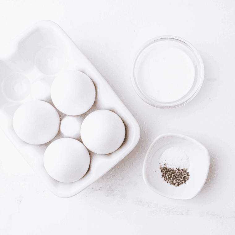 Ingredients needed for How To Make Instant Pot Poached Eggs on kitchen table.