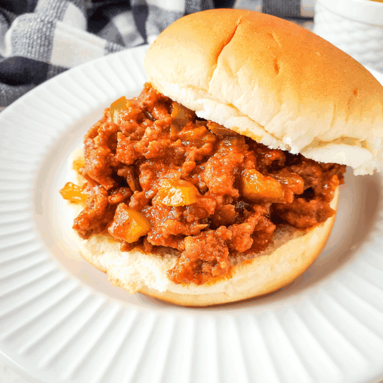 Serve sloppy joe mixture on a roll and top with dill pickle slices for extra flavor."