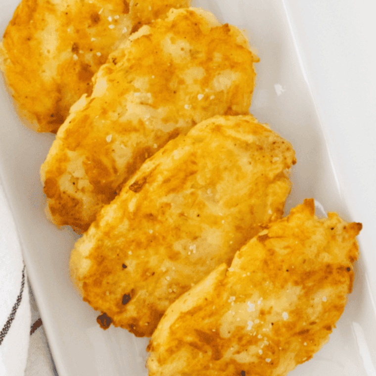 Golden, crispy Perkins-style hash browns served on a breakfast plate