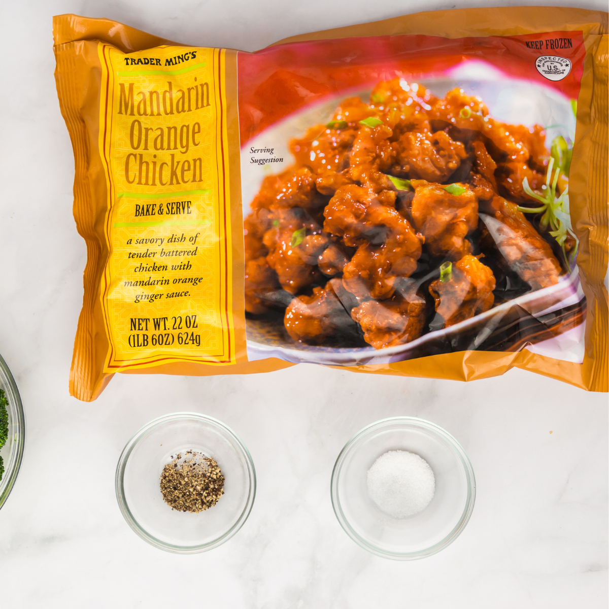 a package of trader joes orange chicken for air fryer