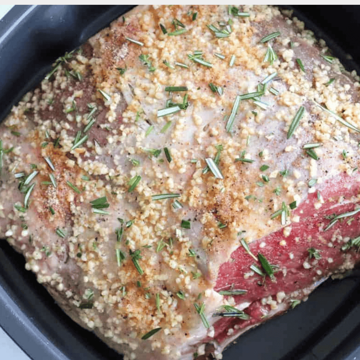 Place your prime rib into the air fryer basket.