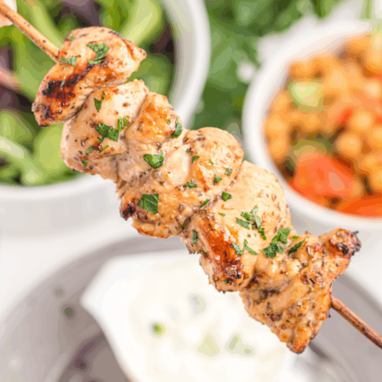 Easy Air Fryer Cilantro Lime Chicken Skewers