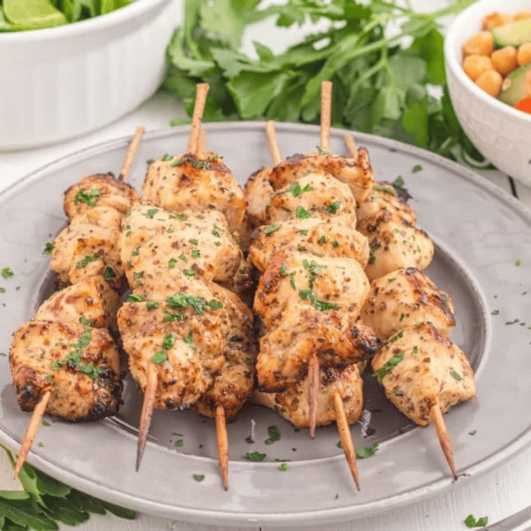Air Fryer Greek Chicken Kebabs (Juicy in 25 Min!)