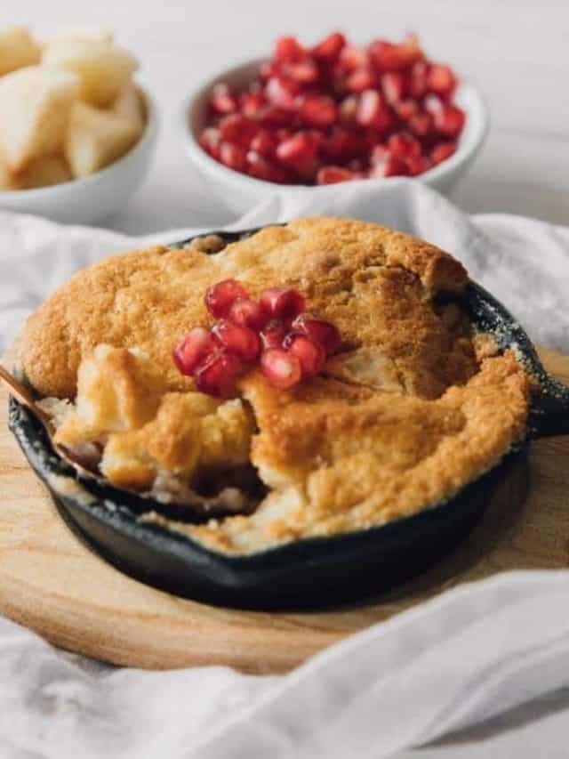 Air Fryer Apple and Pomegranate Cobbler