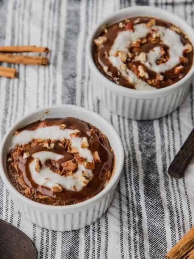 Air Fryer Cinnamon Roll Baked Oatmeal