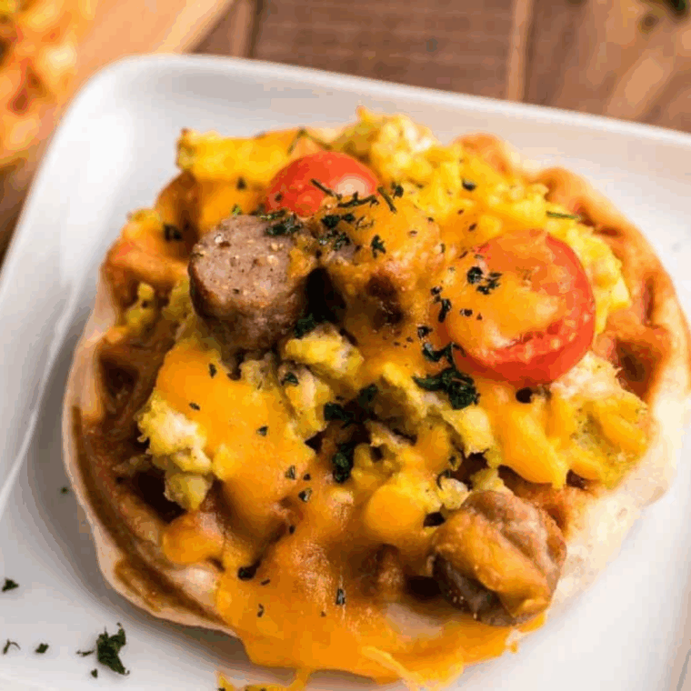 Air Fryer Breakfast Pizza Waffles