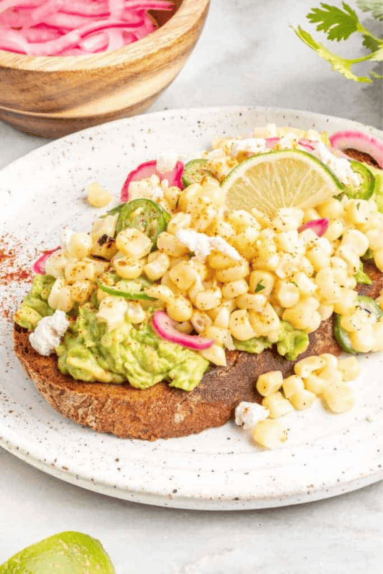 Air Fryer Elote Avocado Toast