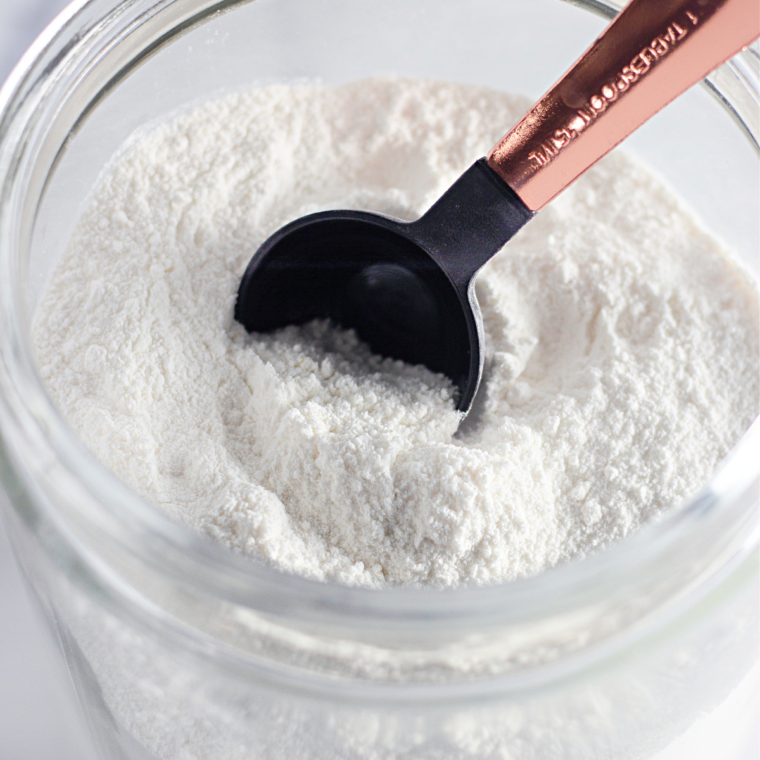 Ingredients needed for Easy Air Fryer Waffle Bowl Recipe on kitchen table.