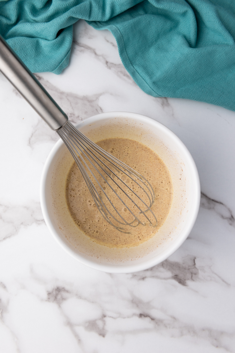 Mix the Egg Batter: Eggs, heavy cream, and vanilla whisked together until smooth and creamy.