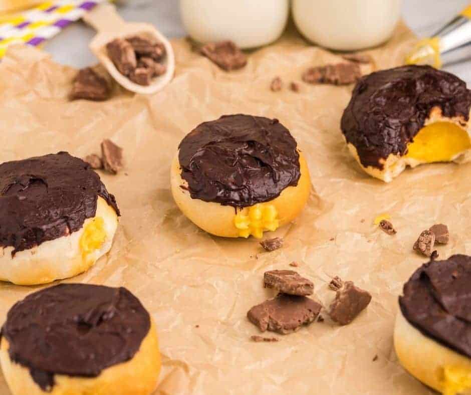 Air Fryer Bavarian Cream Donuts