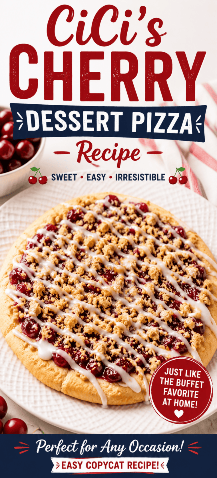 Easy Air Fryer Cherry Dessert Pizza (4 Ingredients)